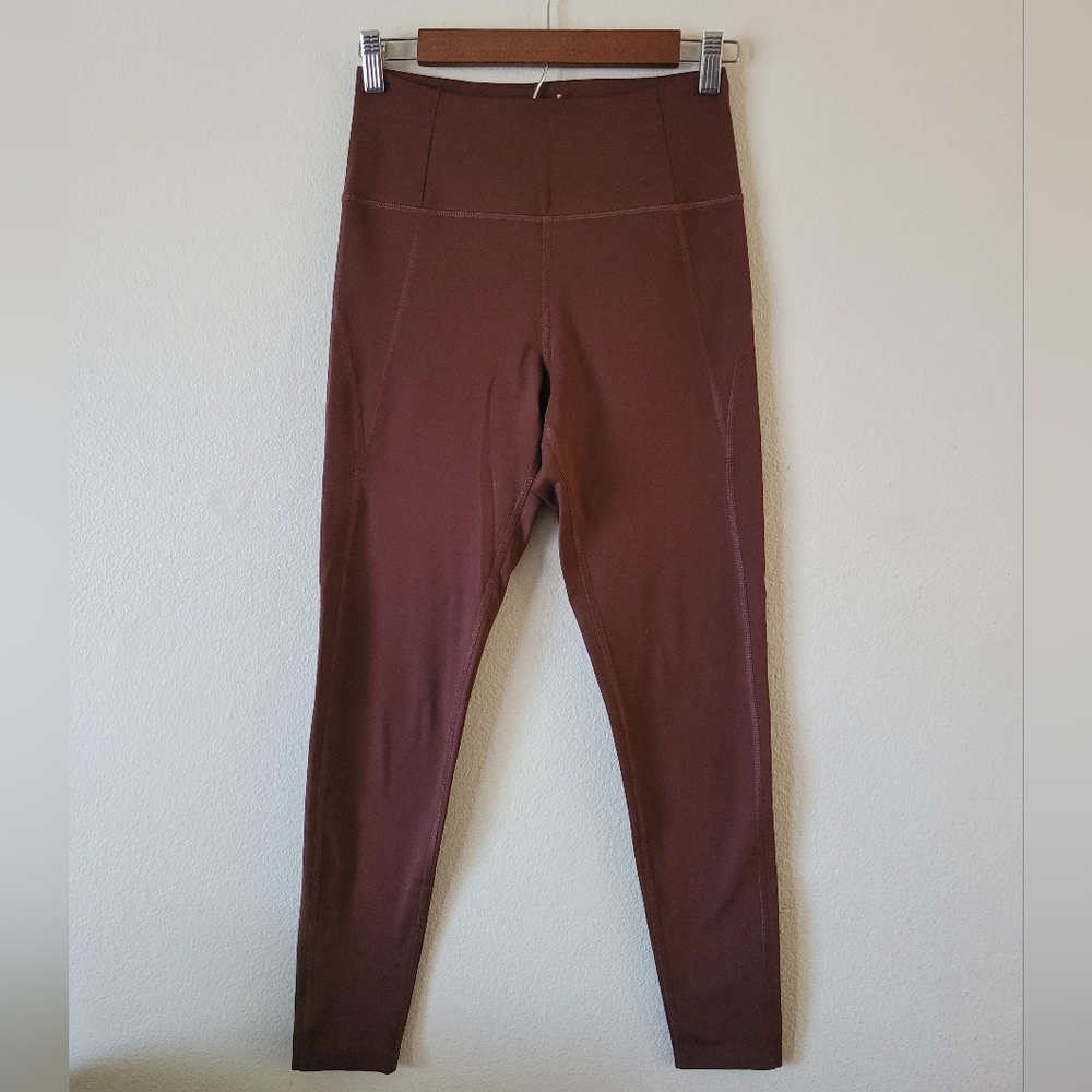 Girlfriend Collective Brown High-Waisted Leggings Medium